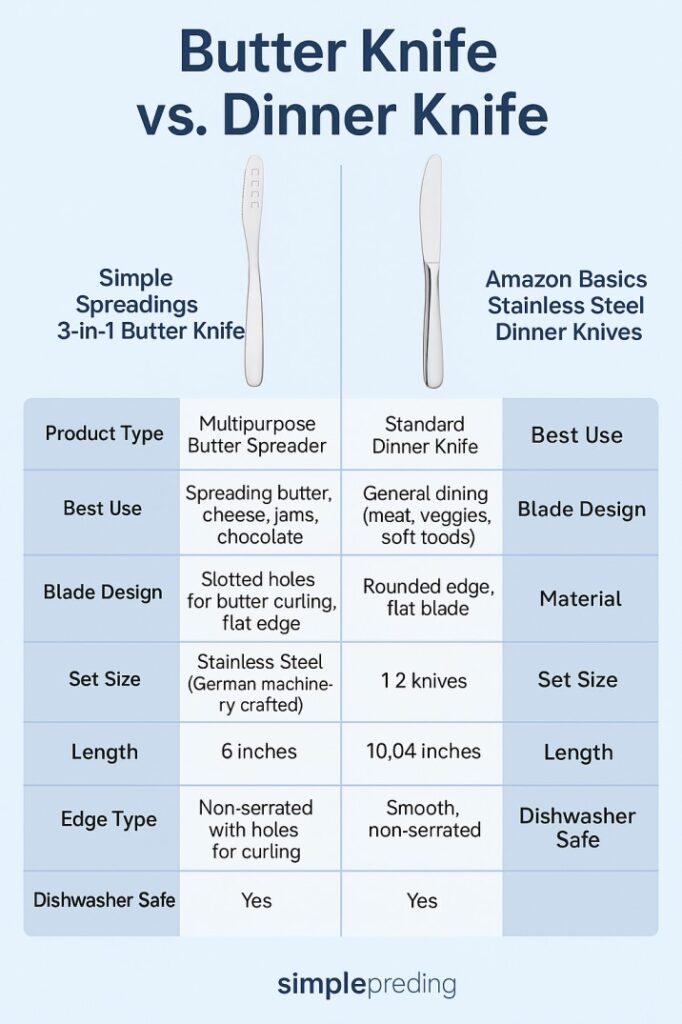 Butter Knife vs Dinner Knife choose the right knife